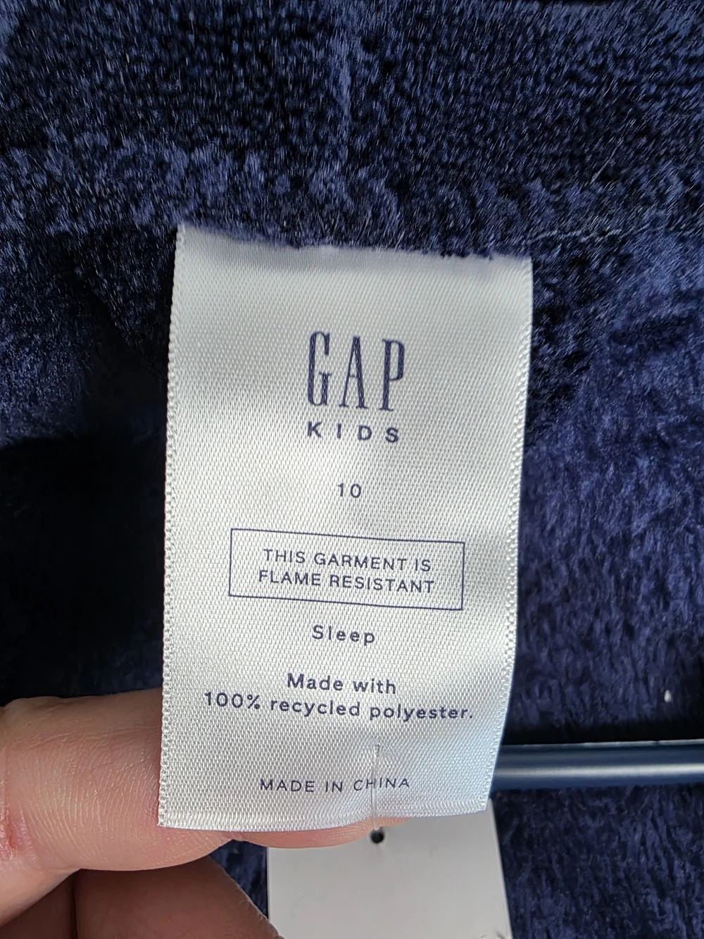 GAP Kids NWT Navy Hooded Bath Robe Size 10 Flame Resistant